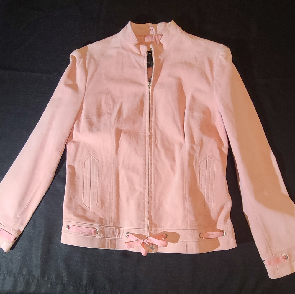 Pink leather jacket